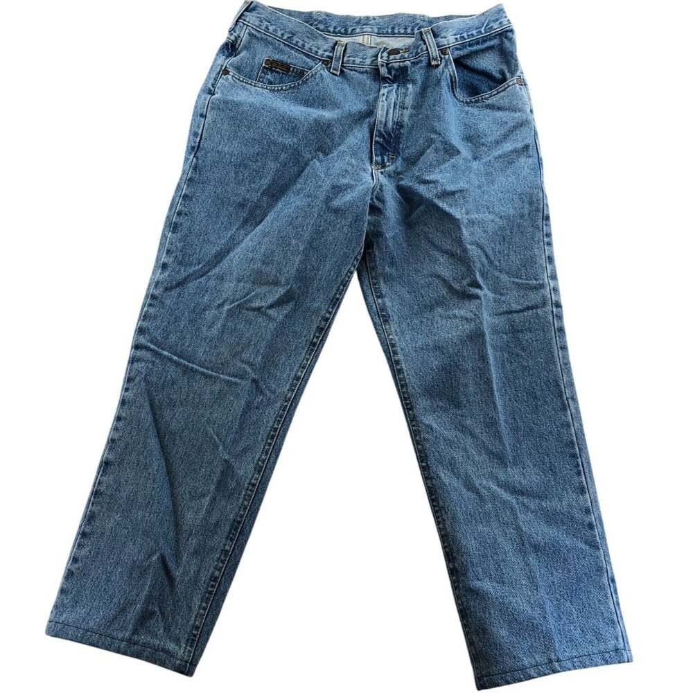 Lee Mens Jeans 36x30 Blue Denim Straight Leg Relaxed Fit Classic Casual Travel